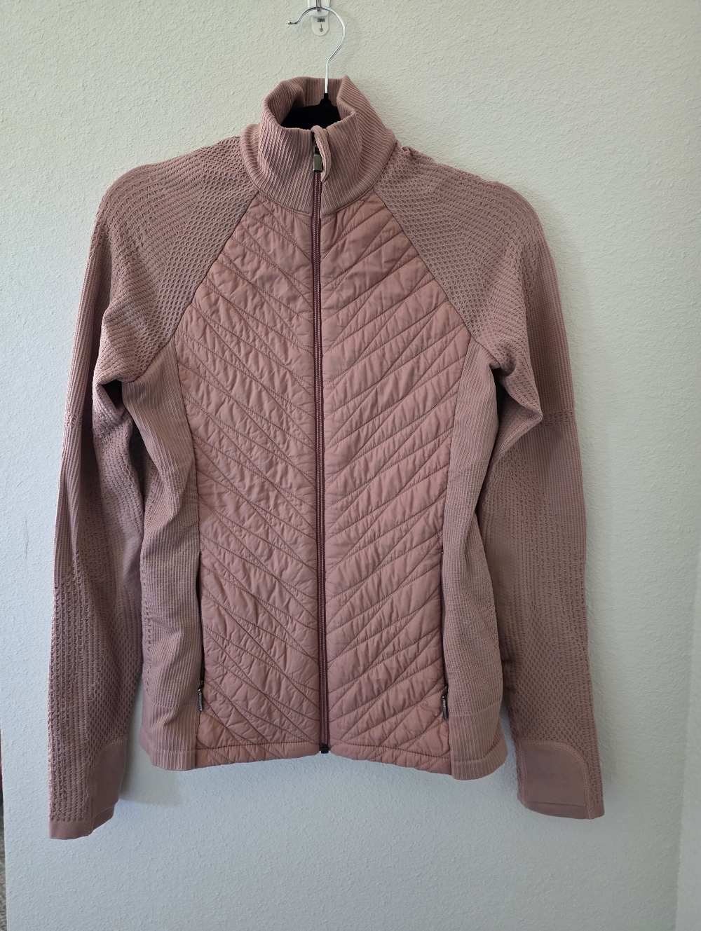 Athleta Inlet Quilted Full-Zip Jacket - Dusty Rose